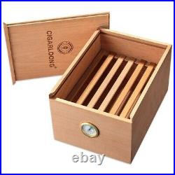 Genuine Cedar Wood Humidor Large Capacity Cigar Moisturizer Box Cabinet NEW