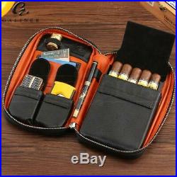 Genuine Leather Cigar Case Travel Cigar Humidor Box