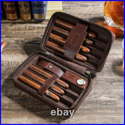 Genuine Travel Leather Cigar Humidor Case Box Holder Cover Bag for 7 Cigars