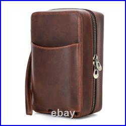 Genuine Travel Leather Cigar Humidor Case Box Holder Cover Bag for 7 Cigars