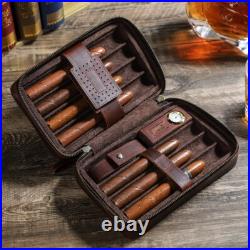 Genuine Travel Leather Cigar Humidor Case Box Holder Cover Bag for 7 Cigars
