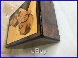 George Burns Humidor Artisanal Marquetry Wood Cigar Box