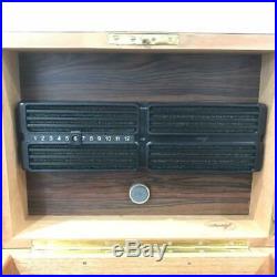 Gino Davidoff Humidor Cigarette Case wood brown box tobacco key lock used