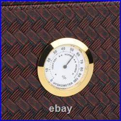 Glasstop Cigar Humidor Box With Humidifier Hygrometer For 30 Cigars(Brown)