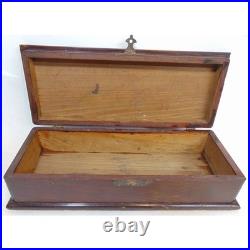 Gold Band Cigar Box Humidor Large Wood Tobacco 12.25 x 5 x 3.25 30's Vintage