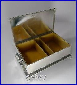 Grand English Sterling Silver Cigar Box / Humidor by Richard Comyns 1928