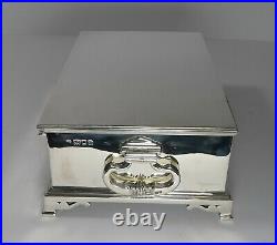 Grand English Sterling Silver Cigar Box / Humidor by Richard Comyns 1928