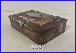Great Antique Bailey Banks & Biddle Arts & Crafts Heavy Copper Silver Cigar Box