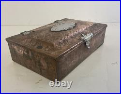 Great Antique Bailey Banks & Biddle Arts & Crafts Heavy Copper Silver Cigar Box
