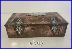 Great Antique Bailey Banks & Biddle Arts & Crafts Heavy Copper Silver Cigar Box