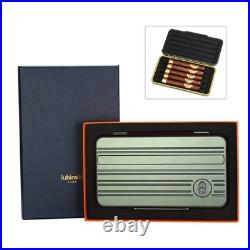 Green Travel 5 Cigar Case Airtight Crash Proof Cigarette Humidor Metal Portable