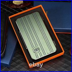 Green Travel 5 Cigar Case Airtight Crash Proof Cigarette Humidor Metal Portable