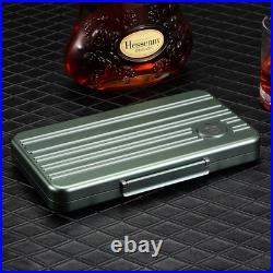 Green Travel 5 Cigar Case Airtight Crash Proof Cigarette Humidor Metal Portable