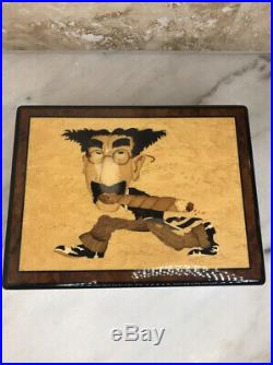Groucho Marx Humidor Artisanal Marquetry Wood Cigar Box