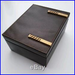 Gucci Cigar Humidor 1970s leather bound VINTAGE SUPER RARE Collectors