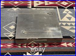 Gucci Vintage Horsebit Silver Brass Plated Cigar Box 8x8 Italy