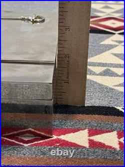 Gucci Vintage Silver/Brass Plated Cigar Box Snaffle Horsebit 8x8in 70s 80s