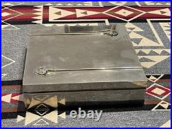 Gucci Vintage Silver/Brass Plated Cigar Box Snaffle Horsebit 8x8in 70s 80s