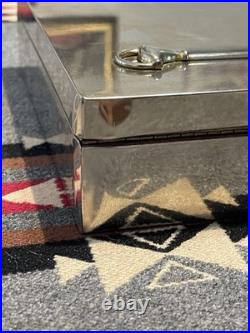 Gucci Vintage Silver/Brass Plated Cigar Box Snaffle Horsebit 8x8in 70s 80s