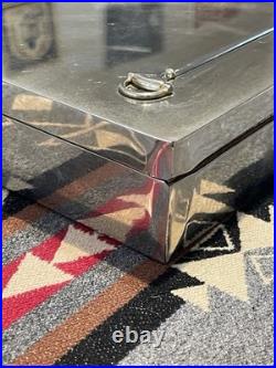 Gucci Vintage Silver/Brass Plated Cigar Box Snaffle Horsebit 8x8in 70s 80s