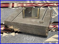 Gucci Vintage Silver/Brass Plated Cigar Box Snaffle Horsebit 8x8in 70s 80s