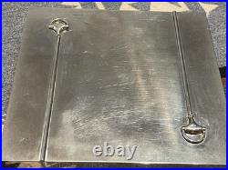 Gucci Vintage Silver/Brass Plated Cigar Box Snaffle Horsebit 8x8in 70s 80s