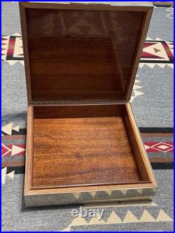 Gucci Vintage Silver/Brass Plated Cigar Box Snaffle Horsebit 8x8in 70s 80s