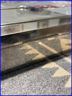 Gucci Vintage Silver/Brass Plated Cigar Box Snaffle Horsebit 8x8in 70s 80s