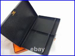 HERMES humidor Cigar Case black with box
