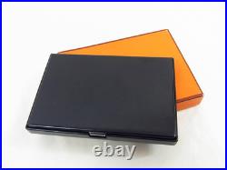HERMES humidor Cigar Case black with box