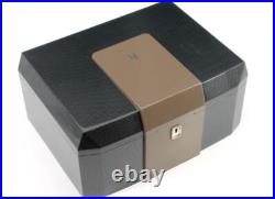 HF Barcelona Carbon Fiber Cigar Humidor Locking Box with Hygrometer