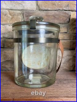 H. Upmann 1844 Vintage Cameroon Cigar Jar Humidor Glass Lid Strap Handle Box