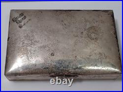Hallmarked 830 Silver Cigar Humidor Box 3 1/4 x 4 3/4 x 1 120 Gm JB3F
