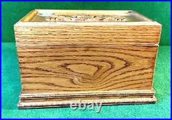 Hand Crafted One Of A Kind Personal Oak Wood Cigar Humidor, Cedar Lined