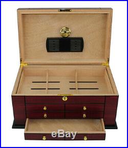 Hand Made 100+ CT Count Cigar Humidor Humidifier Wooden Case Box Hygrometer nin
