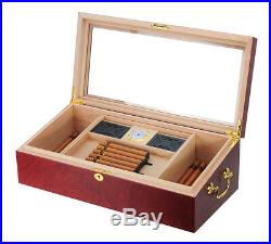 Hand Made 100+ Count Cigar Humidor Box Cabinet Mahogany Humidifier Hygrometer 17