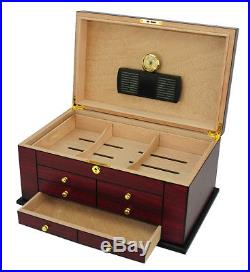 Hand Made 100 Count Cigar Humidor Box Wood Spanish Cedar Humidifer Hygrometer 9