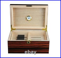 Hand Made 100 Count Cigar Humidor Box Wood Spanish Cedar Humidifier Hygrometer 8