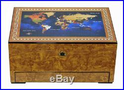 Hand Made 120+ CT Count Cigar Humidor Humidifier Wooden Case Box Hygrometer 1egt
