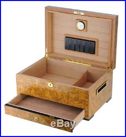 Hand Made 120+ Count Cigar Humidor Box Cabinet Cedar Humidifier Hygrometer Map