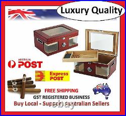 Hand Made 120 Count Cigar Humidor Box Wood Spanish Cedar Humidifier Hygrometer 4