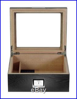 Hand Made 30+ Count Cigar Humidor Box Cabinet Veneer Humidifier Hygrometer 25