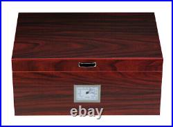 Hand Made 50+ Count Cigar Humidor Box Cabinet Mahogany Humidifier Hygrometer 26