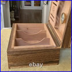 Handcrafted by DT Wooden Cigar Humidor Box with Hygrometer & Dividers