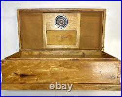 Hawaiian Mango Wood Large 18 Cigar Humidor Box Brass Hinged Lid