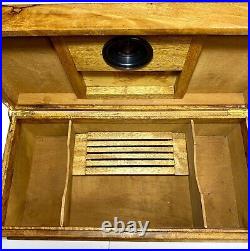 Hawaiian Mango Wood Large 18 Cigar Humidor Box Brass Hinged Lid