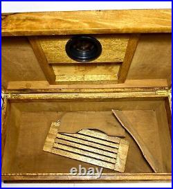 Hawaiian Mango Wood Large 18 Cigar Humidor Box Brass Hinged Lid