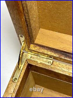 Hawaiian Mango Wood Large 18 Cigar Humidor Box Brass Hinged Lid