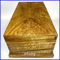 Hawaiian Mango Wood Large 18 Cigar Humidor Box Brass Hinged Lid