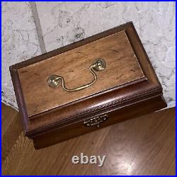 Henkel Harris Antique Metal Lined Tea Caddy Cigar Box Humidor Virginia Galleries